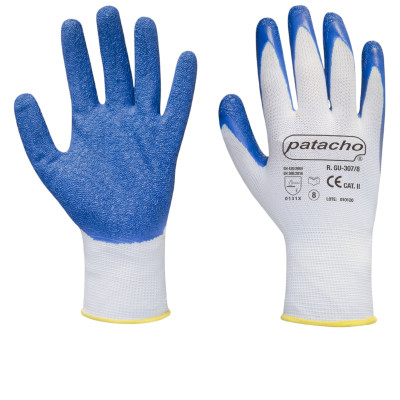 Guante Látex Azul Rugoso