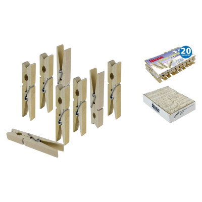 Pinza Madera Inox 24 uds