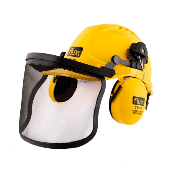 Casco + Protector Facial + Auriculares