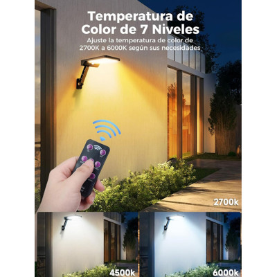 Foco Solar Mural Altair Sensor + Mando