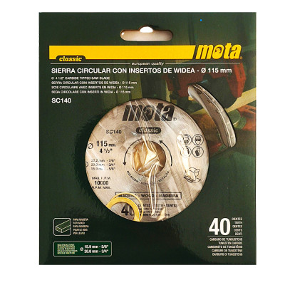 Disco Corte Madera Ø115 40 Dientes
