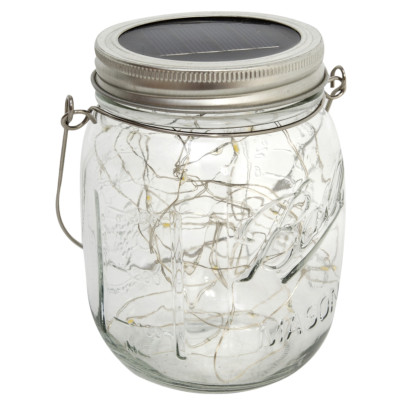 Tarro Cristal Decor 20 Leds Solar
