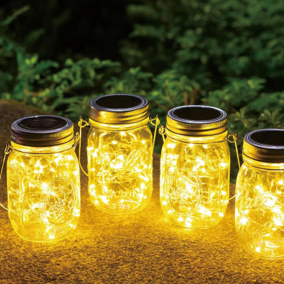 Tarro Cristal Decor 20 Leds Solar