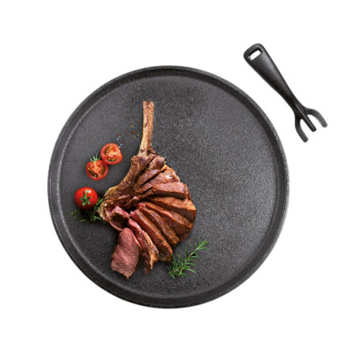 Plato Fundición Carne A La Piedra