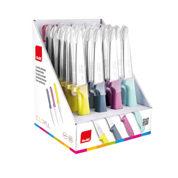 Expositor Cuchillo Mesa Dentado  95 mm Inox 24 uds