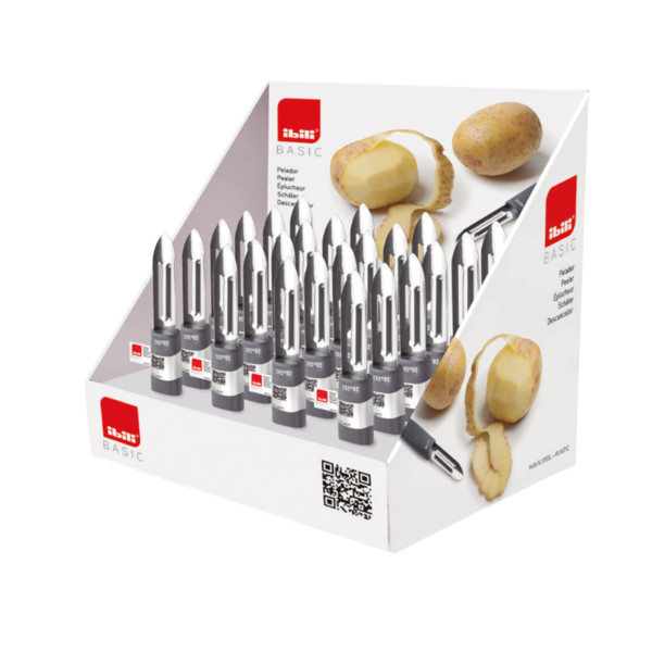Expositor Cuchillo Pelapatatas Inox 24 uds