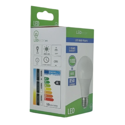 Bombilla Led Estándar E27 10W Luz Fria C/Sensor