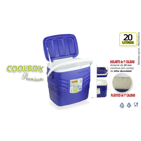 Nevera Rígida Premium Coolbox Azul 20 L